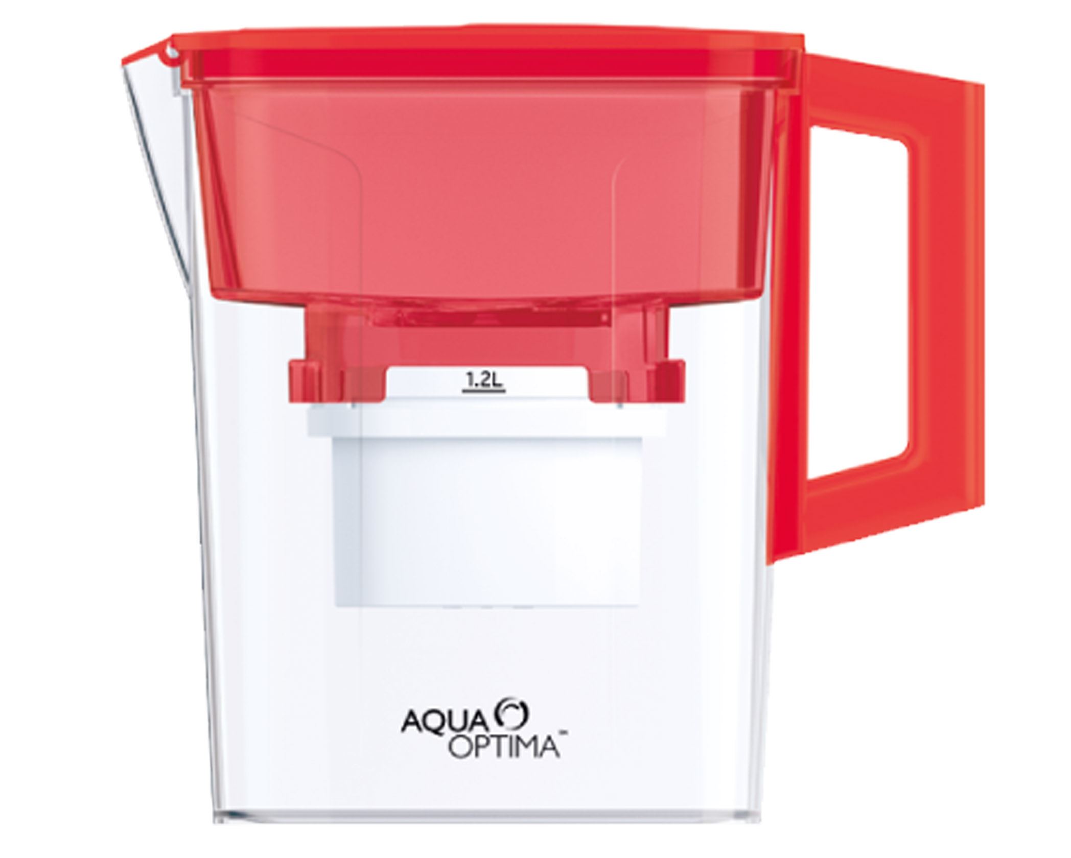 Aqua Optima Water Jug With 30 Day Filter Plastic Red 2.1L Compact
